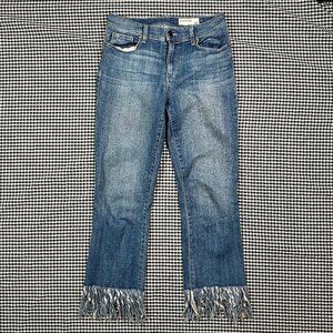 PISTOLA Tallis Comfort Crop Flare High Rise Jeans In Aquarius Fray Size 27